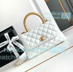 Replica Chane1 24A White Flap Women Bag with Top Handle Small Size